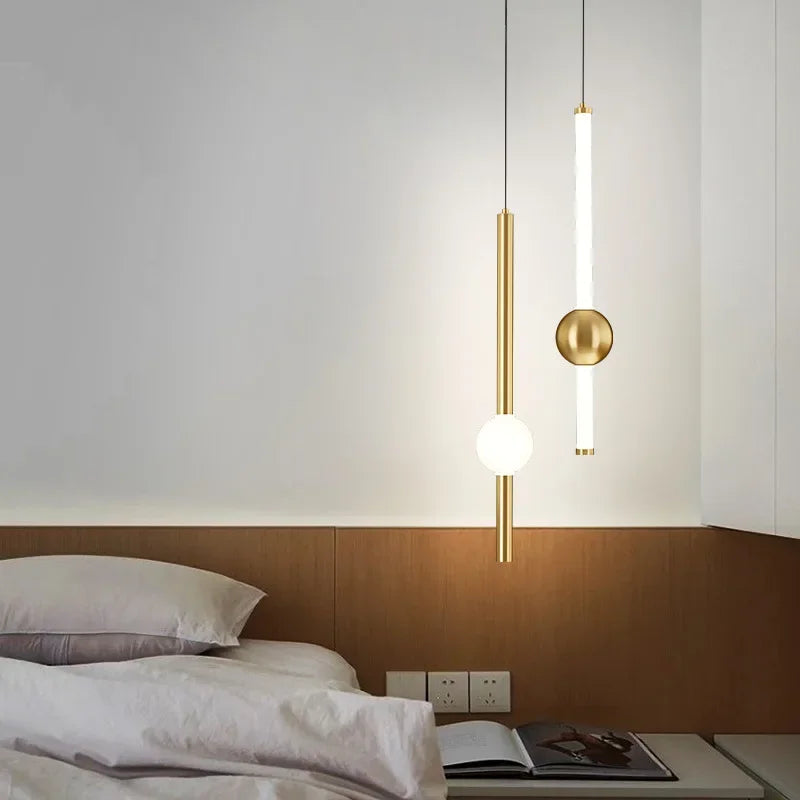 lustre à barre longue suspension avec éclairage led - vue 2 sur 14