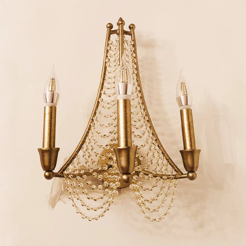 applique murale à bougie led éclairage cristal rétro décoratif - vue 4 sur 8