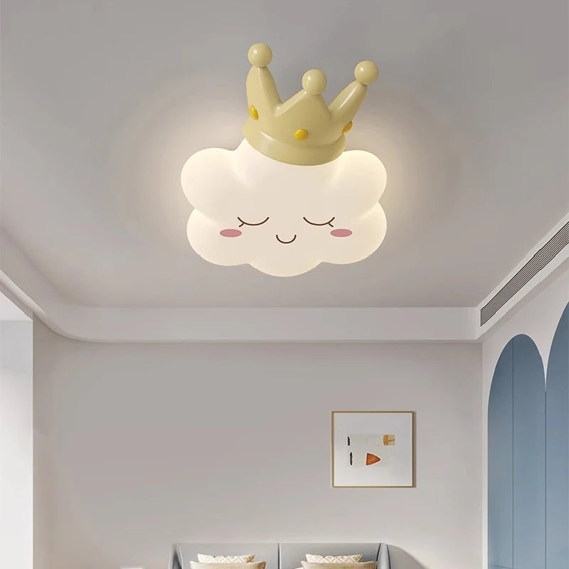 plafonnier nuage rose pour chambre d'enfant romantique et chaleureuse - vue 4 sur 9