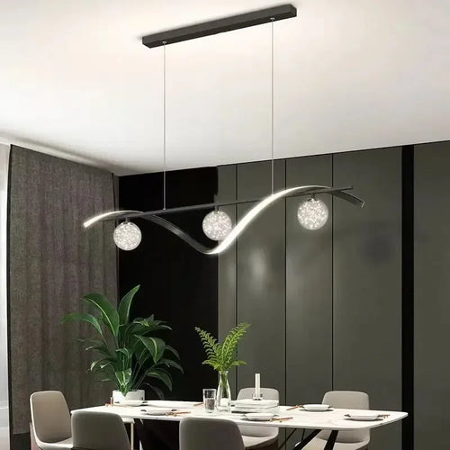 lustre led moderne minimaliste en verre pour restaurant - vue 3 sur 8