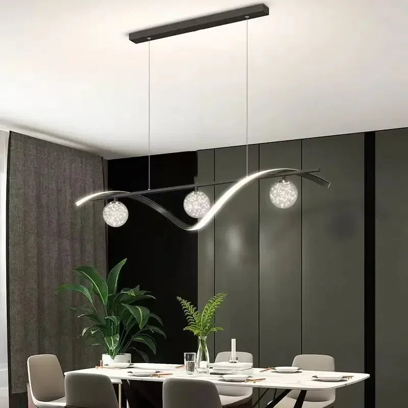 lustre led moderne minimaliste en verre pour restaurant - vue 2 sur 8