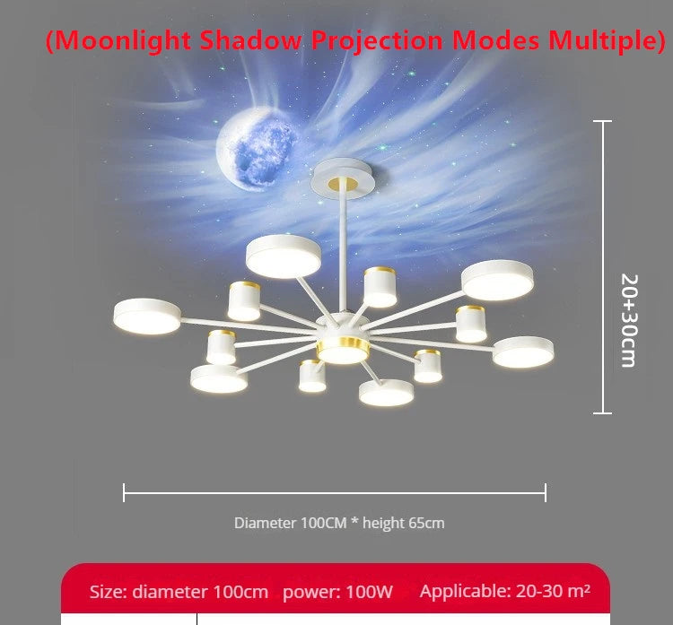 lustre led d'aurores boréales en cristal luxueux suspendu au plafond - vue 14 sur 16