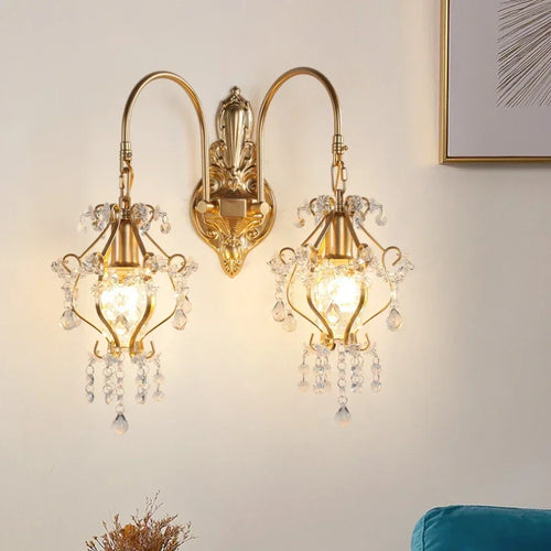 applique murale en cristal rétro nordique pour décoration intérieure - vue 6 sur 7