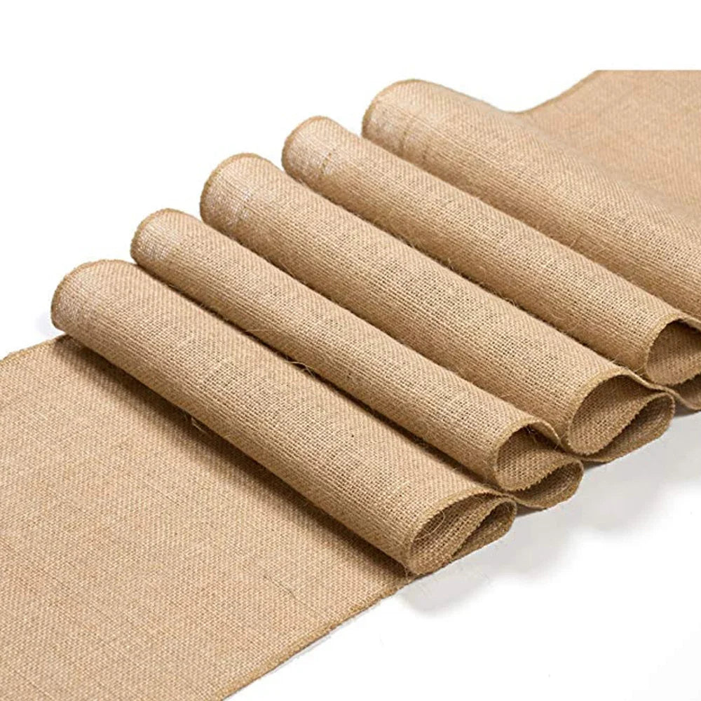 Chemin de table en jute decoration champetre mariage