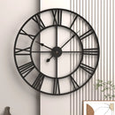 horloge murale moderne 3d rétro chiffres romains en métal silencieuse