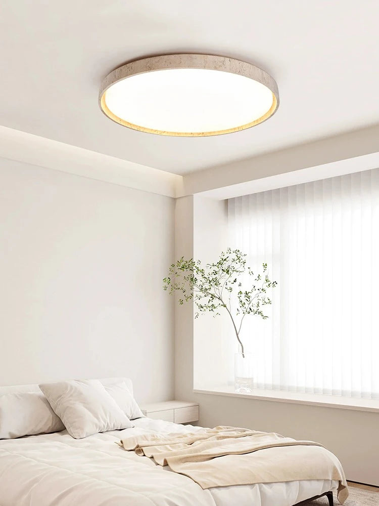 Led plafonnier pierre Downlight monté en Surface rétro luminaires noyer bûche bois couleur chambre salon grande lumière - vue 2 sur 13