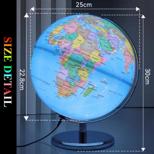 lampe de bureau globe terrestre imprimé en hd 360 degrés artisanat éducatif - vue 4 sur 8