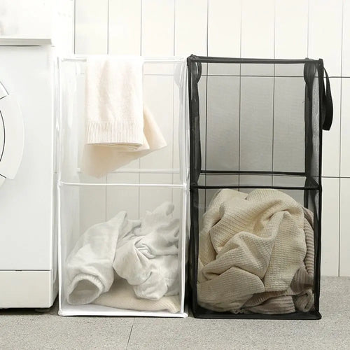 panier à linge pliable grande capacité avec poignées - vue 7 sur 12