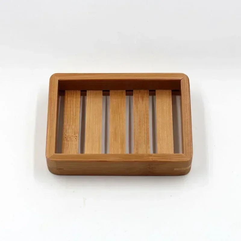 porte-savon en bois de bambou naturel pour rangement et organisation - vue 6 sur 7