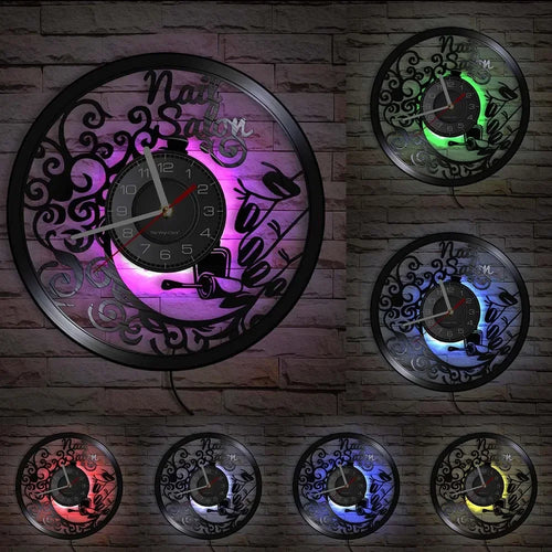 horloge murale vinyle pour salon de manucure et beauté - vue 32 sur 31