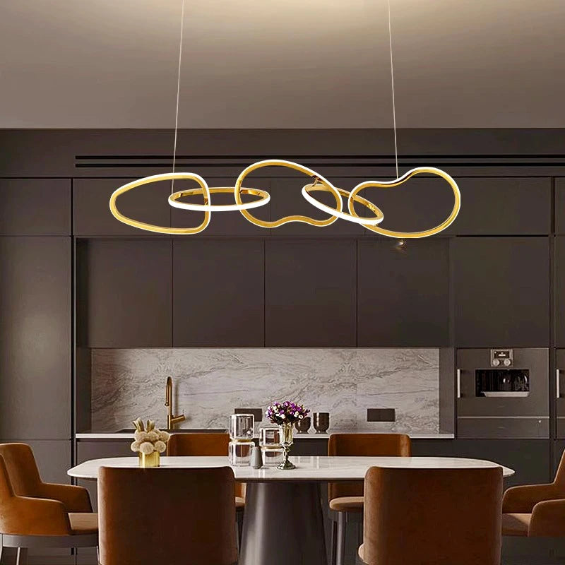 Lustre design moderne LED pour salon éclairage intérieur de salle à manger - vue 5 sur 11