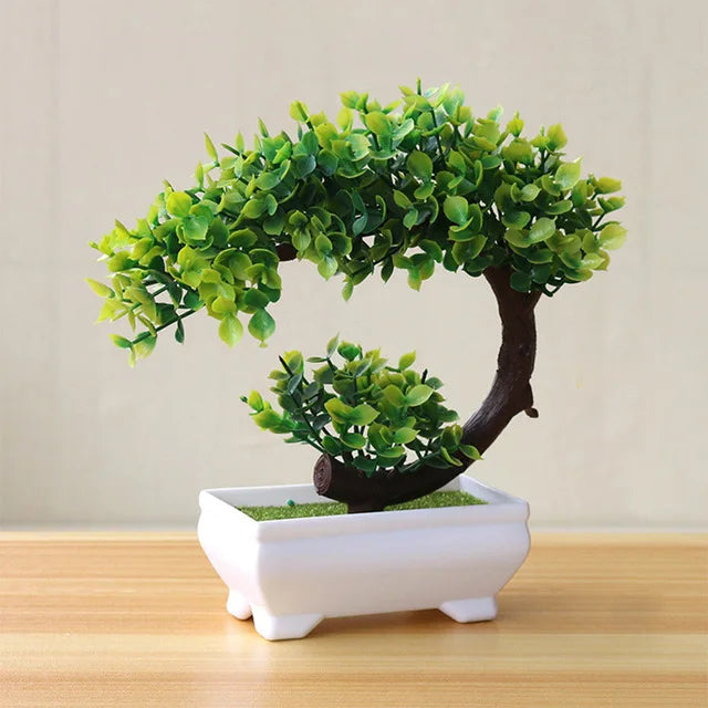 bonsaï plantes artificielles vertes décoration fête mariage et bureau - vue 9 sur 14