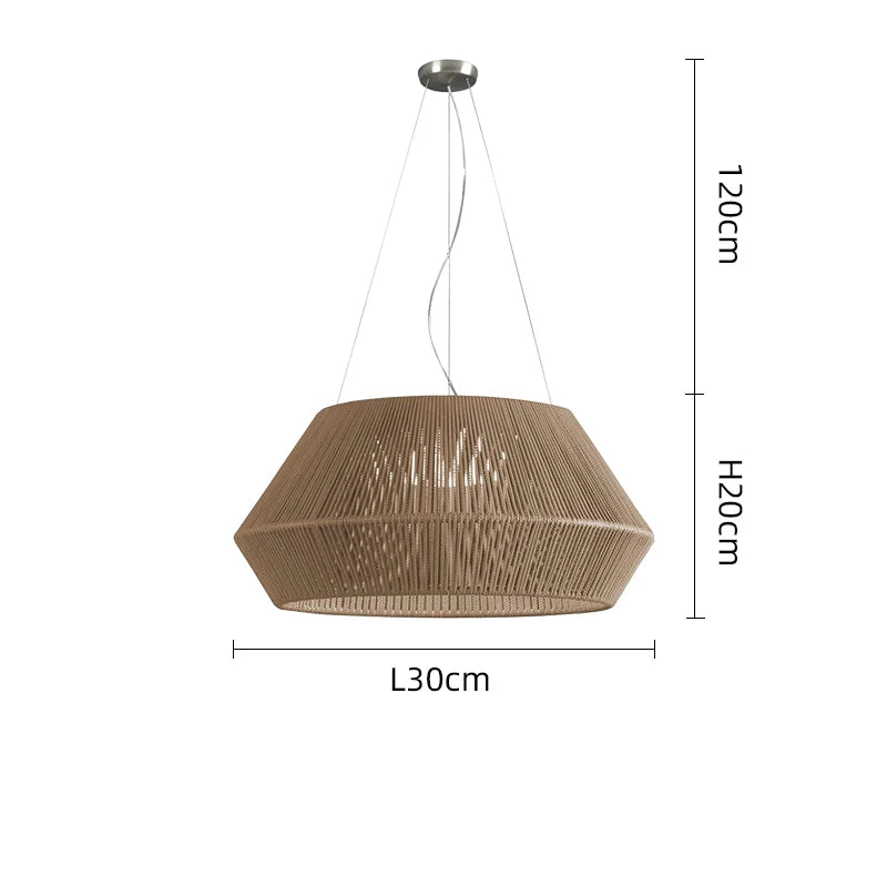 Suspension LOFT japonais rétro en bois bambou design - vue 12 sur 24