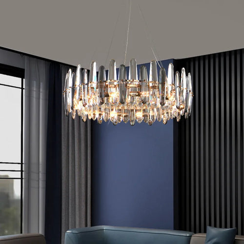 lustre led de luxe en cristal k9 à intensité variable décoration noël - vue 5 sur 11