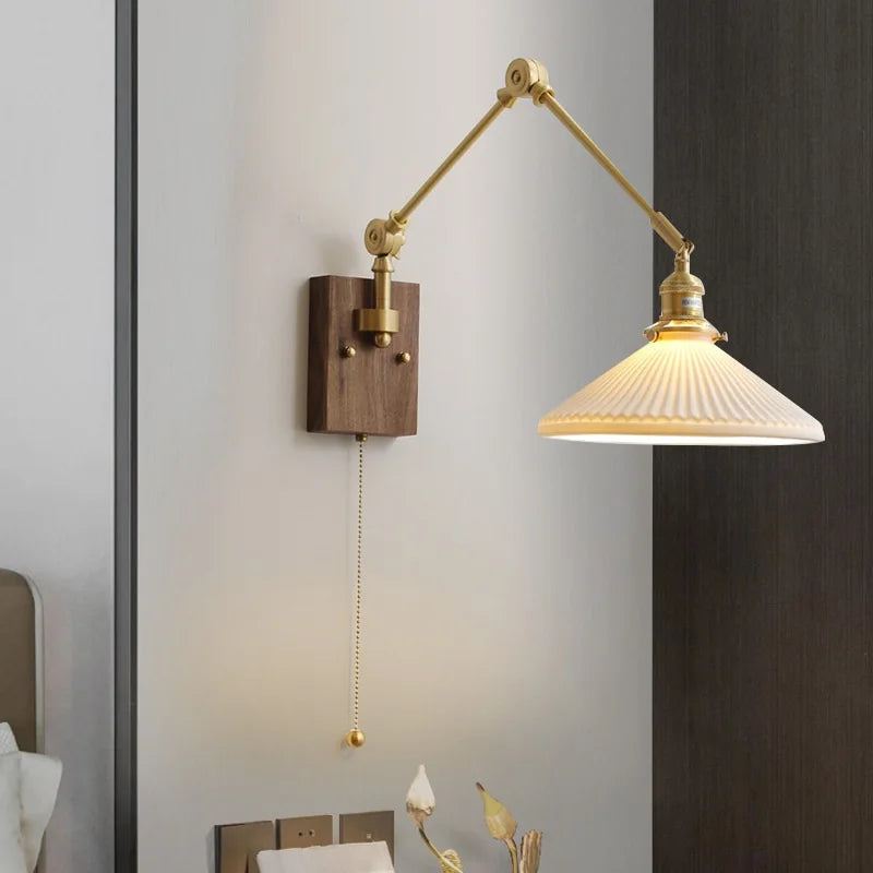iwhd Applique murale led pivotante en cuivre avec interrupteur à chaîne - vue 4 sur 23