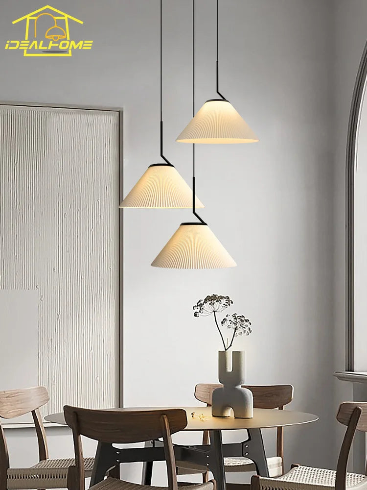 suspension led plissée design ambiance pour décoration intérieure - vue 2 sur 6
