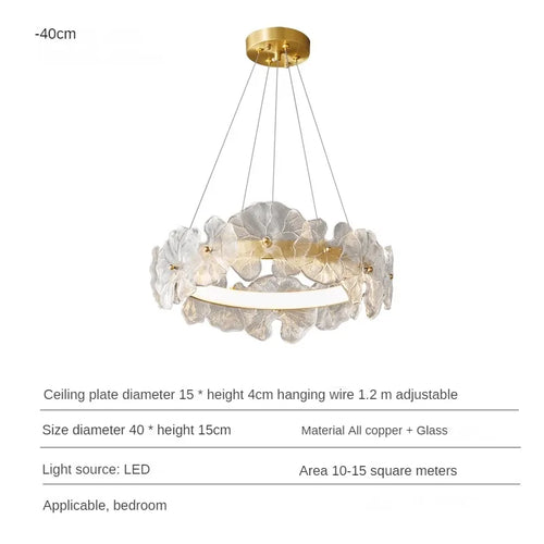 suspension en cuivre avec luminaire en verre artistique haut de gamme - vue 11 sur 11