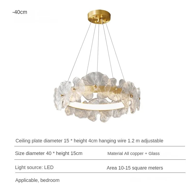 suspension en cuivre avec luminaire en verre artistique haut de gamme - vue 11 sur 11