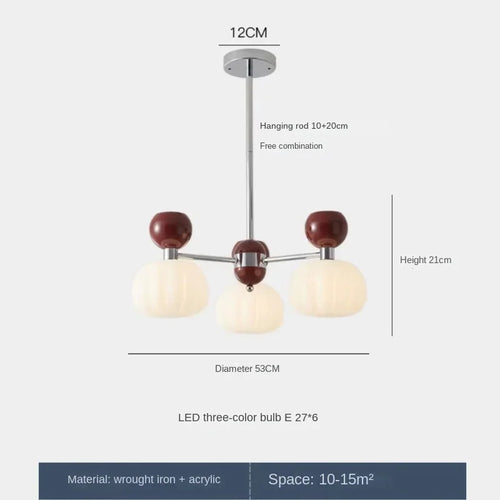 lustre décoratif acrylique avec abat-jour suspendu créatif - vue 11 sur 14
