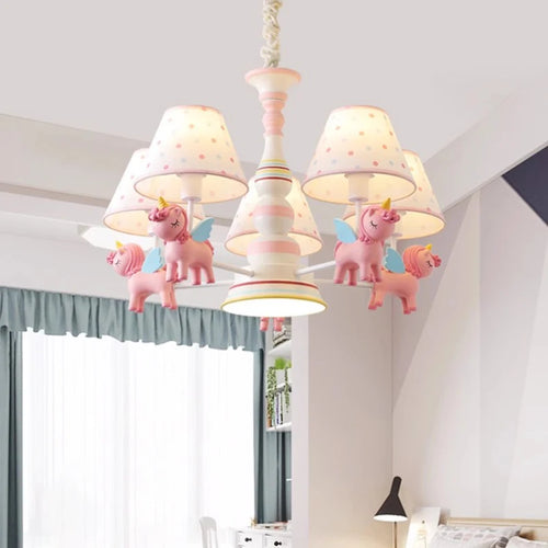 lustre carrousel pour chambre d'enfant moderne et romantique - vue 4 sur 10