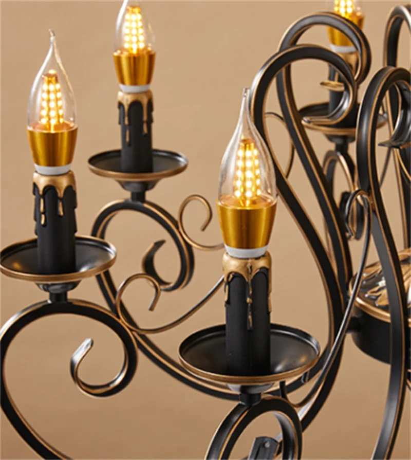 lustre vintage en fer rétro pour intérieur élégant - vue 5 sur 6