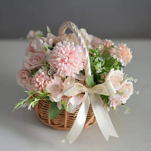 panier de fleurs de mariage tissé à la main pour rangement et pique-nique - vue 5 sur 10