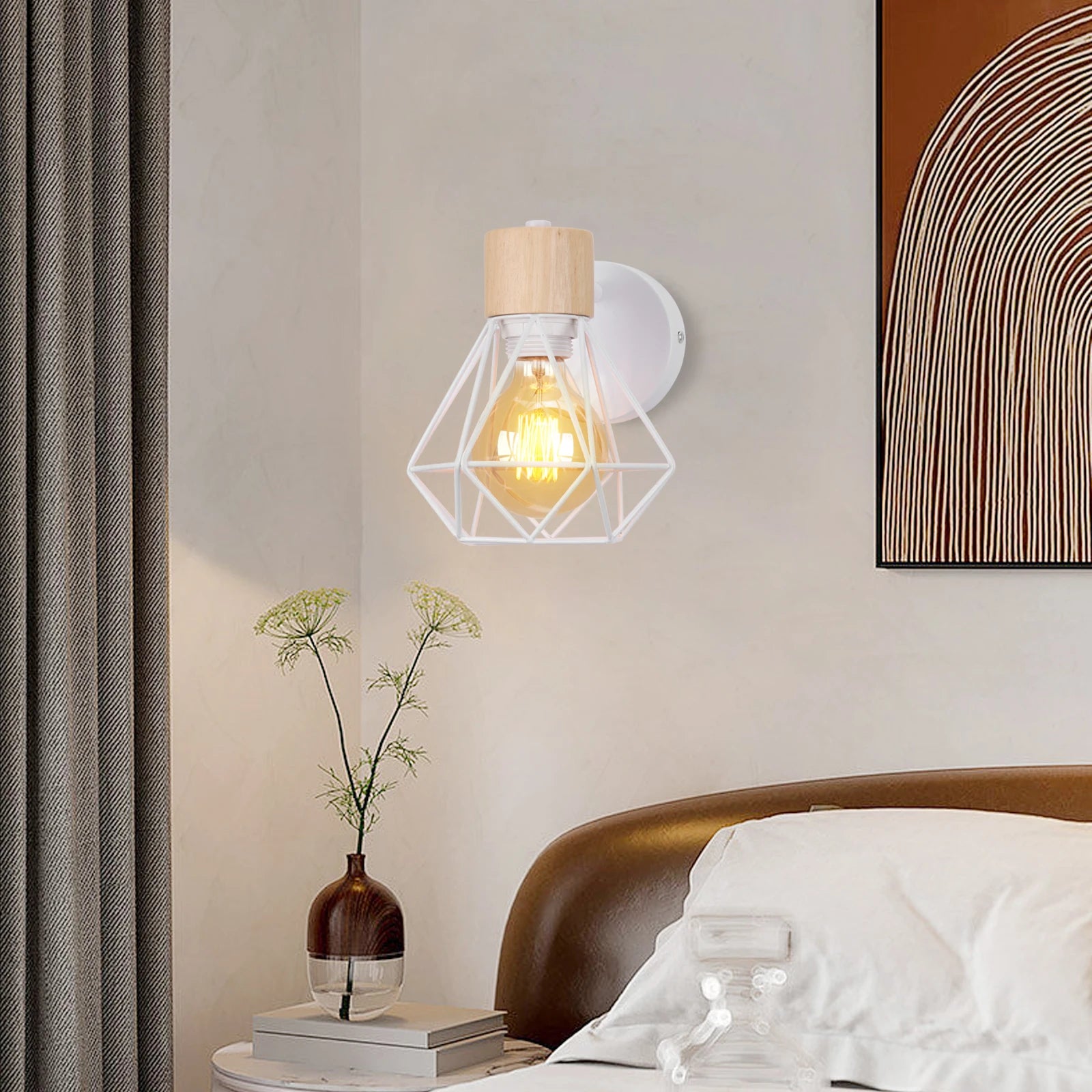 applique murale loft américain vintage en fer bois - vue 10 sur 14
