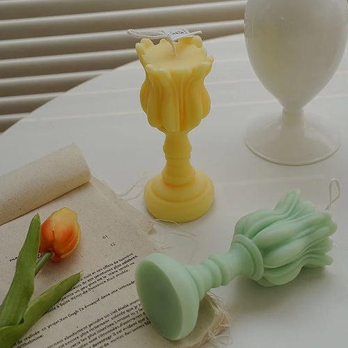 moule en silicone pour bougies diy et chandeliers tulipes créatifs - vue 4 sur 7