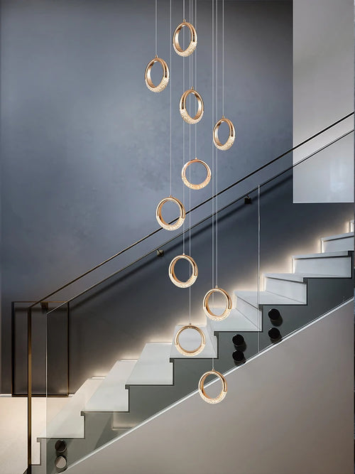 lustre à led design moderne pour éclairage suspendu élégant - vue 2 sur 14