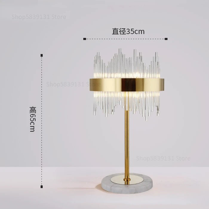 lampadaire post-moderne nordique en cristal doré led luxe - vue 11 sur 17