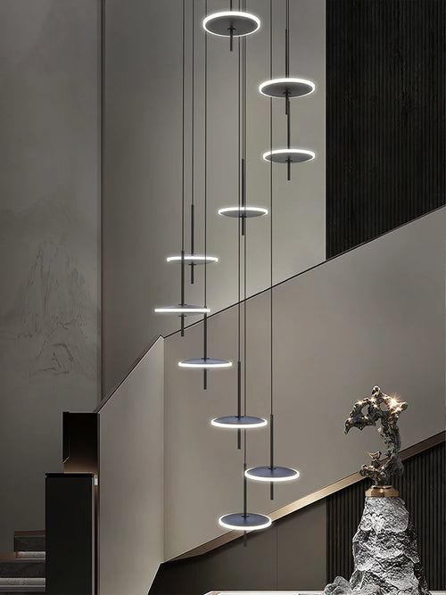 lustre nordique suspendu créatif en acrylique doré à led - vue 2 sur 15