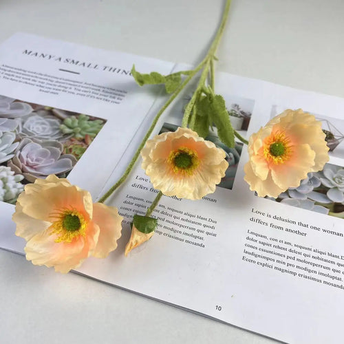 fleurs de pavot artificielles en soie pour décoration et événements - vue 16 sur 21