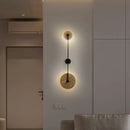 applique murale led en pierre naturelle et métal rond