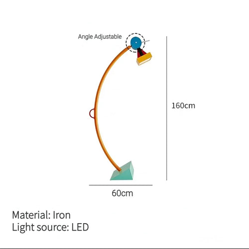 Novel Artistic Design LED Floor Lamp, Creative Color Building Blocks, Living Room Children's Room Station Light Angle Adjustable - vue 9 sur 9