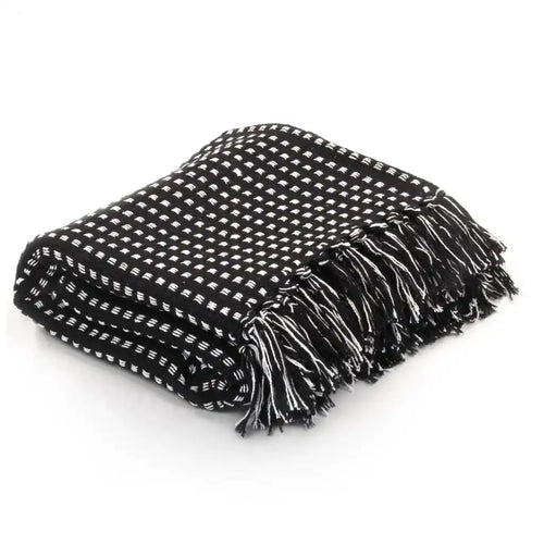 Plaid coton chevrons doux confortable pour salon chambre - vue 10 sur 17