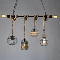 suspension industrielle en corde de chanvre pour décoration créative