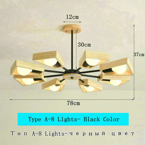 lustre scandinave minimaliste rotation 360 degrés luminaires suspendus bois créatifs - vue 20 sur 22