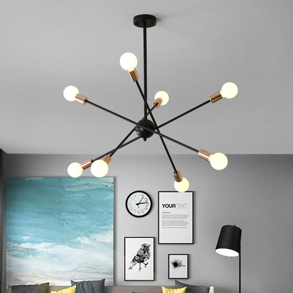 lustre moderne nordique sputnik avec éclairage led intérieur - vue 3 sur 16