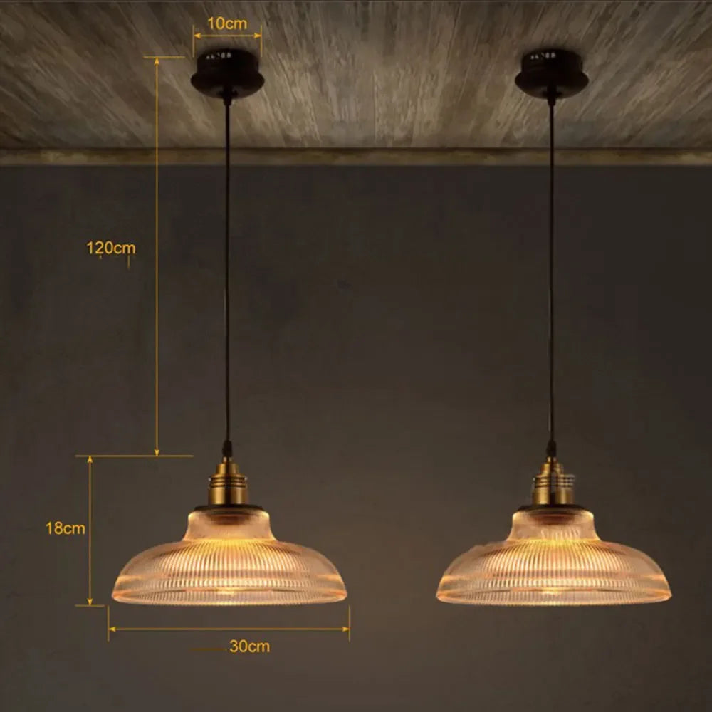 suspension vintage en verre transparent créative lumineuse - vue 7 sur 7