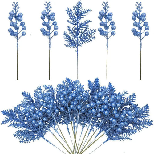 lot de 5 décorations de noël paillettes fleurs artificielles pour nouvel an 2025 - vue 10 sur 13