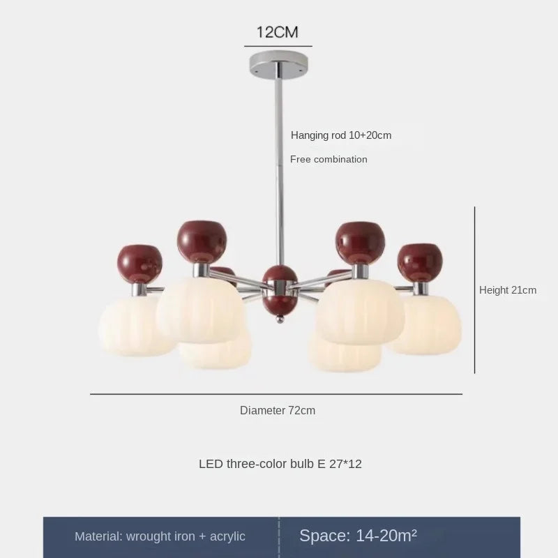 lustre décoratif acrylique avec abat-jour suspendu créatif - vue 11 sur 14
