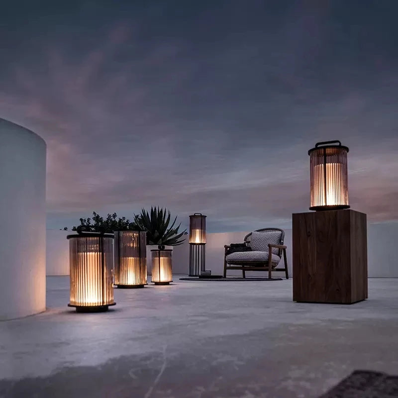 villa moderne lampe de jardin solaire extérieure étanche - vue 3 sur 9