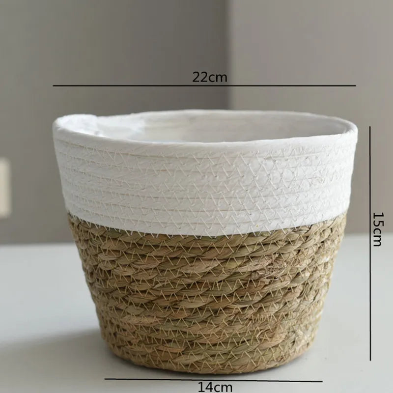panier en paille pour plantes d'intérieur et d'extérieur - vue 8 sur 28