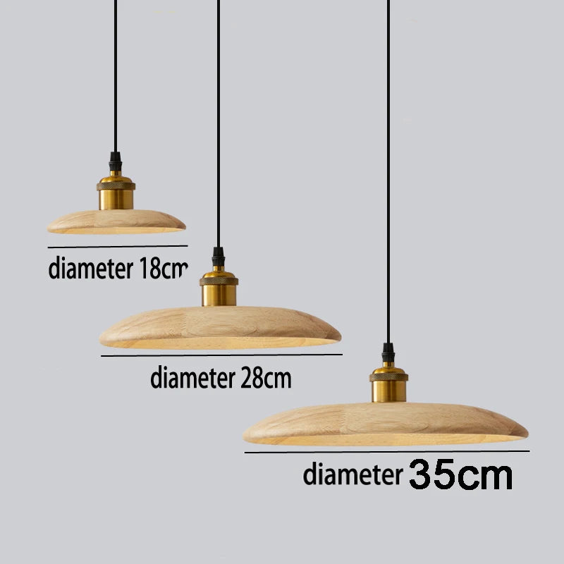 lampe suspendue nordique en bois massif pour intérieur décoratif - vue 6 sur 8