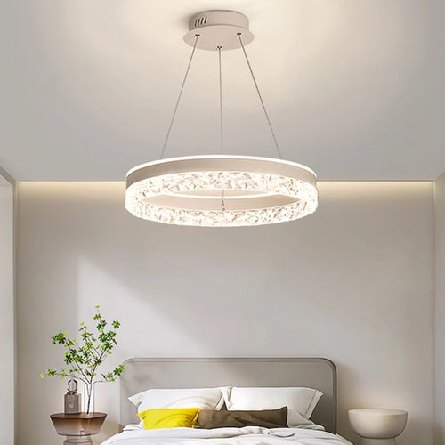 Lustre rond LED circulaire simple avec télécommande décorative - vue 4 sur 5