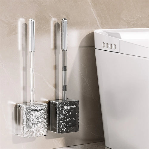 brosse de toilette à ventouse motif glacier avec long manche et fixation murale - vue 2 sur 8