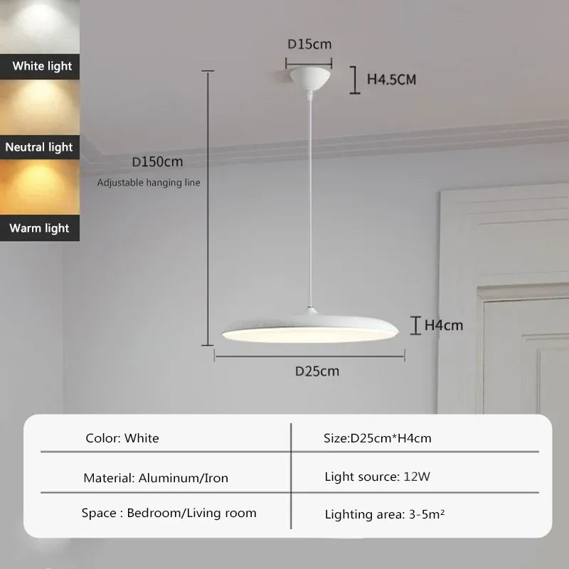 lampe led suspendue design nordique avec soucoupe volante - vue 10 sur 14