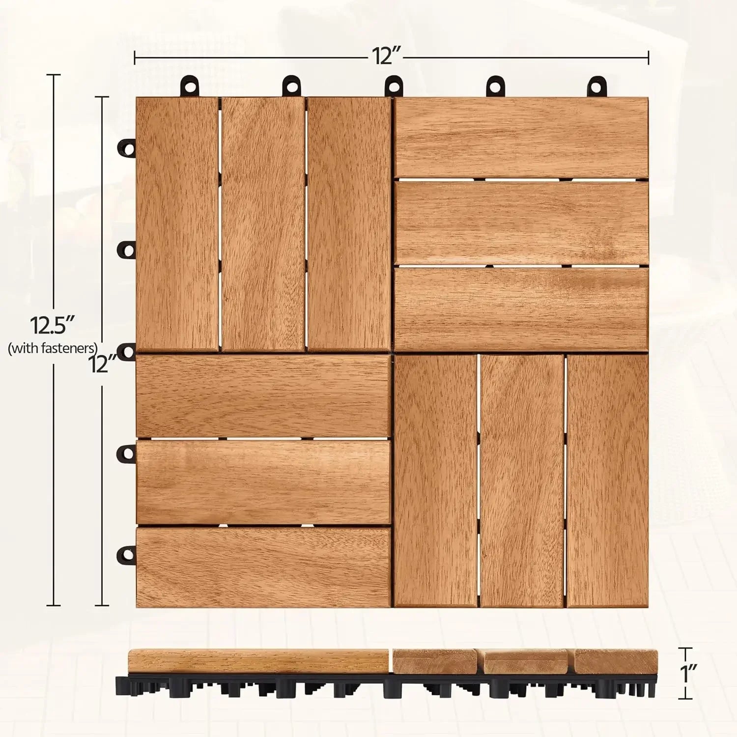 Dalles terrasse emboitables acacia impermeables 30 5 cm - vue 7 sur 7
