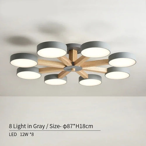 plafonnier moderne en bois à éclairage led pour décoration intérieure - vue 12 sur 15