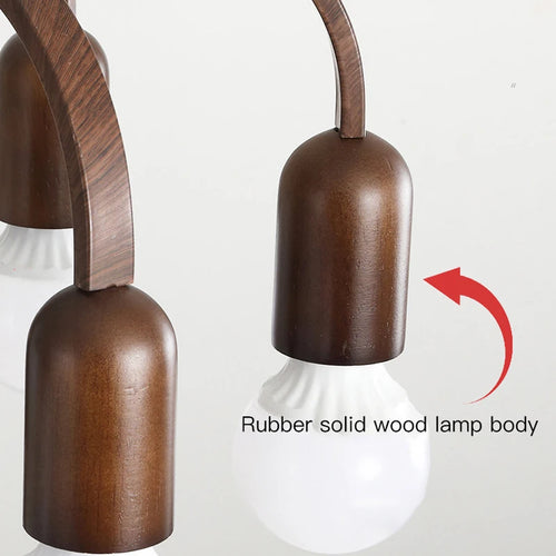 lustre à led vintage nordique imitation bois pour intérieur moderne - vue 10 sur 12